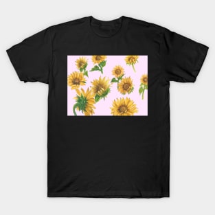 Sunflowers on pink T-Shirt